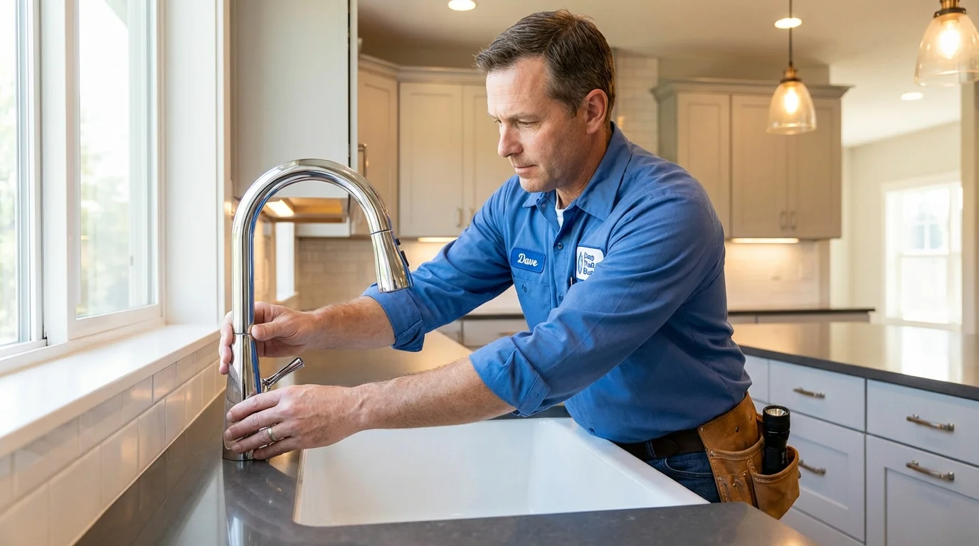Kitchen faucet installation by Johns Plumbing LLC in Burton